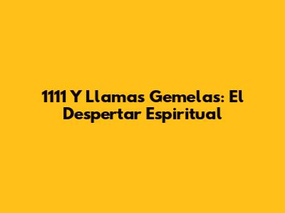 1111 Y Llamas Gemelas: El Despertar Espiritual