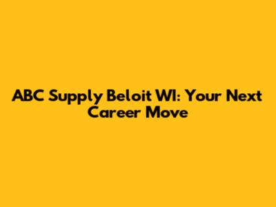 ABC Supply Beloit WI: Your Next Career Move
