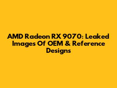 AMD Radeon RX 9070: Leaked Images Of OEM & Reference Designs