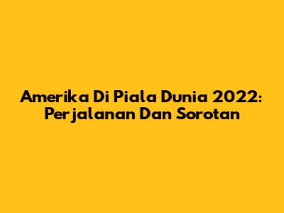 Amerika Di Piala Dunia 2022: Perjalanan Dan Sorotan