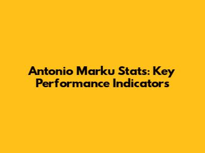 Antonio Marku Stats: Key Performance Indicators