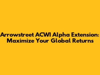 Arrowstreet ACWI Alpha Extension: Maximize Your Global Returns
