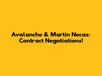 Avalanche & Martin Necas: Contract Negotiations!