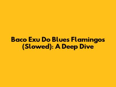 Baco Exu Do Blues' Flamingos (Slowed): A Deep Dive