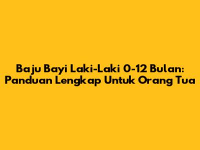 Baju Bayi Laki-Laki 0-12 Bulan: Panduan Lengkap Untuk Orang Tua