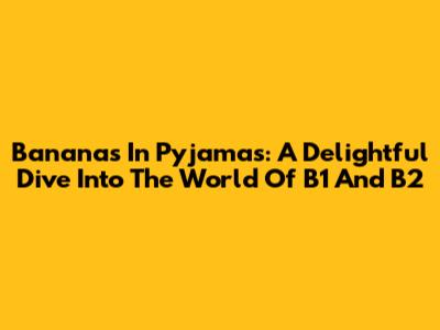 Bananas In Pyjamas: A Delightful Dive Into The World Of B1 And B2