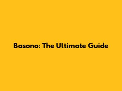 Basono: The Ultimate Guide