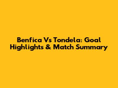Benfica Vs Tondela: Goal Highlights & Match Summary
