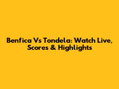 Benfica Vs Tondela: Watch Live, Scores & Highlights