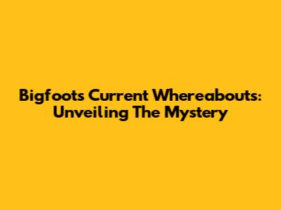 Bigfoot's Current Whereabouts: Unveiling The Mystery