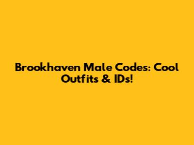Brookhaven Male Codes: Cool Outfits & IDs!