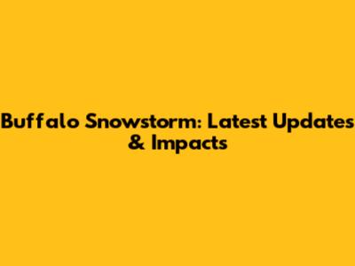 Buffalo Snowstorm: Latest Updates & Impacts