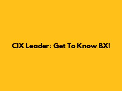 CIX Leader: Get To Know BX!