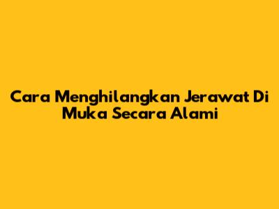 Cara Menghilangkan Jerawat Di Muka Secara Alami