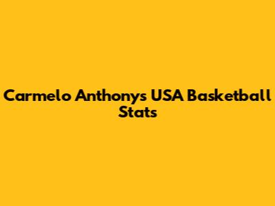 Carmelo Anthony's USA Basketball Stats