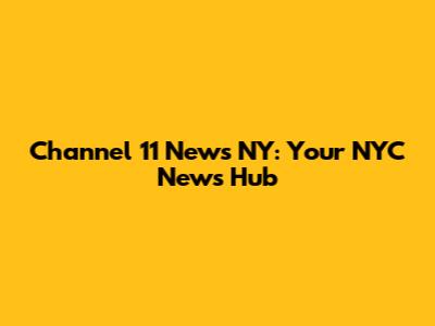 Channel 11 News NY: Your NYC News Hub