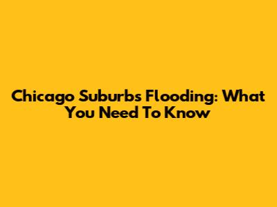 Chicago Suburbs Flooding: What You Need To Know