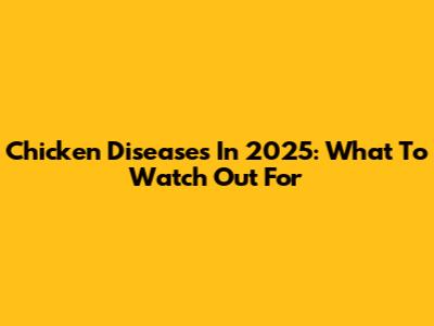 Chicken Diseases In 2025: What To Watch Out For
