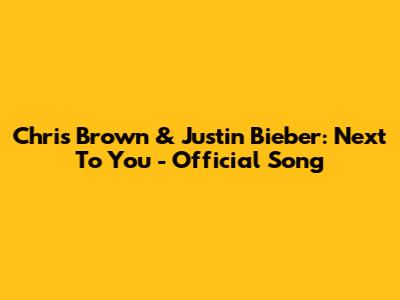 Chris Brown & Justin Bieber: Next To You - Official Song