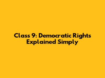 Class 9: Democratic Rights Explained Simply