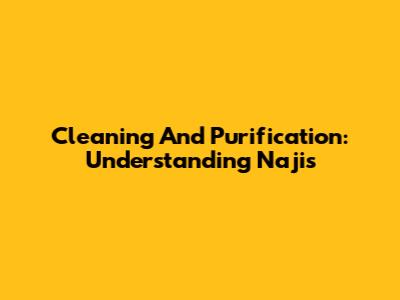 Cleaning And Purification: Understanding Najis