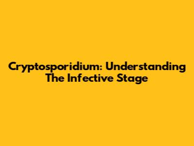 Cryptosporidium: Understanding The Infective Stage