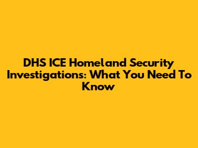 DHS ICE Homeland Security Investigations: What You Need To Know