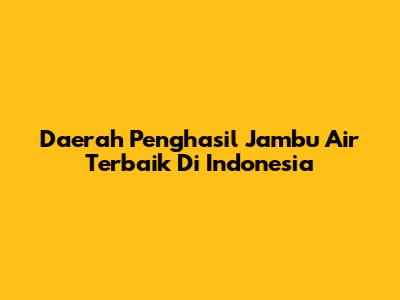 Daerah Penghasil Jambu Air Terbaik Di Indonesia