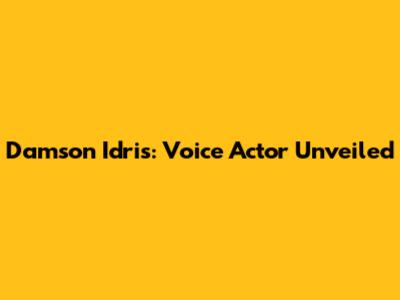 Damson Idris: Voice Actor Unveiled