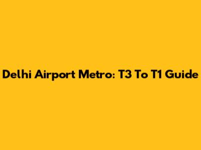 Delhi Airport Metro: T3 To T1 Guide