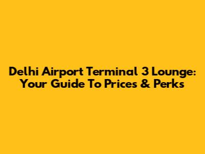 Delhi Airport Terminal 3 Lounge: Your Guide To Prices & Perks