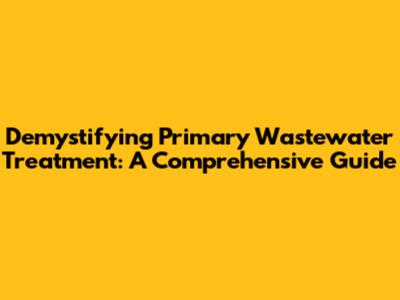 Demystifying Primary Wastewater Treatment: A Comprehensive Guide