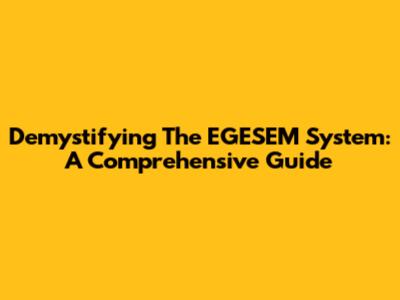Demystifying The EGESEM System: A Comprehensive Guide
