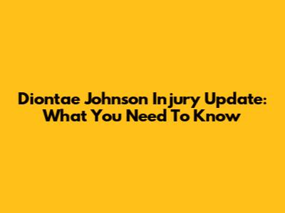 Diontae Johnson Injury Update: What You Need To Know