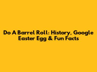 Do A Barrel Roll: History, Google Easter Egg & Fun Facts