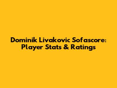 Dominik Livakovic Sofascore: Player Stats & Ratings