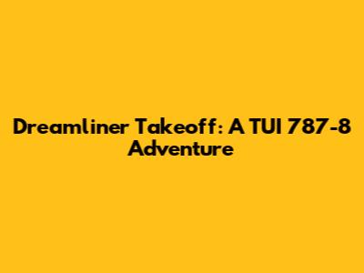 Dreamliner Takeoff: A TUI 787-8 Adventure
