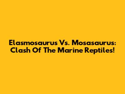 Elasmosaurus Vs. Mosasaurus: Clash Of The Marine Reptiles!