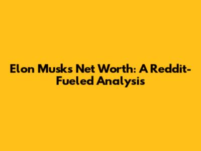 Elon Musk's Net Worth: A Reddit-Fueled Analysis