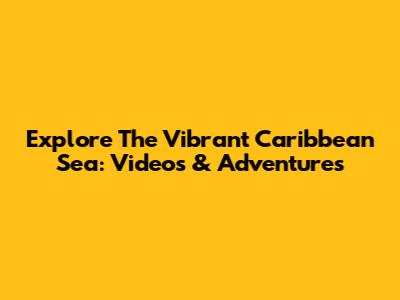 Explore The Vibrant Caribbean Sea: Videos & Adventures