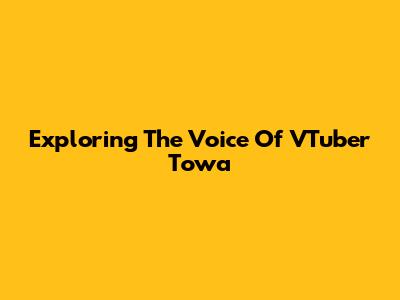 Exploring The Voice Of VTuber Towa