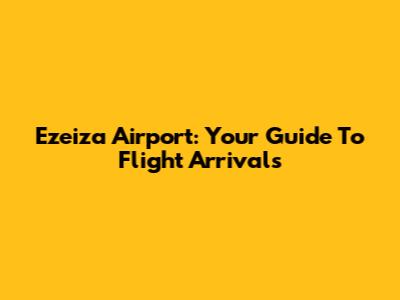 Ezeiza Airport: Your Guide To Flight Arrivals