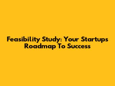 Feasibility Study: Your Startup's Roadmap To Success