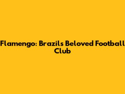 Flamengo: Brazil's Beloved Football Club