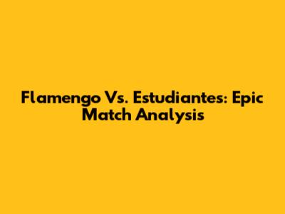 Flamengo Vs. Estudiantes: Epic Match Analysis