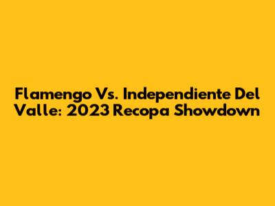 Flamengo Vs. Independiente Del Valle: 2023 Recopa Showdown