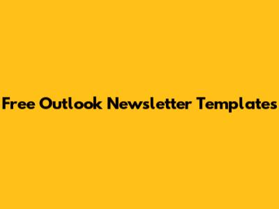Free Outlook Newsletter Templates
