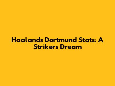 Haaland's Dortmund Stats: A Striker's Dream