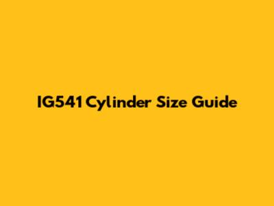 IG541 Cylinder Size Guide
