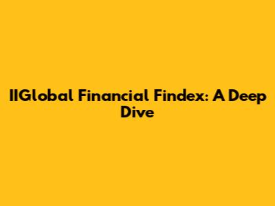 IIGlobal Financial Findex: A Deep Dive
